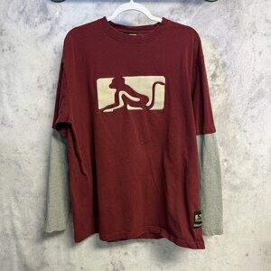 Vintage Chunky Monkey T Shirt Mens XL Red Long Sleeve Y2K Skate Tee 2004